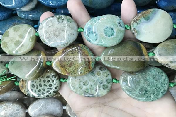 CAA3725 25*35mm - 30*40mm freeform chrysanthemum agate beads