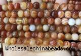 CAA4027 15.5 inches 8mm round line agate beads wholesale