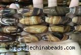 CAA4169 15.5 inches 14*40mm rice line agate beads wholesale