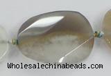 CAA423 15.5 inches 25*35mm faceted & twisted oval agate druzy geode beads