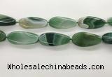 CAA4314 15.5 inches 25*50mm twisted oval line agate beads