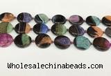 CAA4408 15.5 inches 20mm flat round agate druzy geode beads