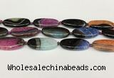 CAA4409 15.5 inches 20*40mm flat round agate druzy geode beads