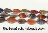CAA4523 15.5 inches 20*26mm twisted oval dragon veins agate beads