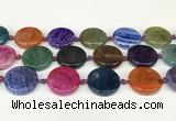 CAA4528 15.5 inches 25mm flat round dragon veins agate beads