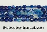 CAA4585 15.5 inches 10mm flat round banded agate beads wholesale