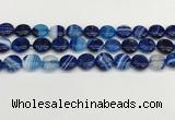 CAA4593 15.5 inches 12mm flat round banded agate beads wholesale