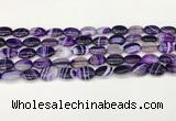 CAA4646 15.5 inches 10*14mm oval banded agate beads wholesale