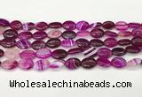 CAA4647 15.5 inches 10*14mm oval banded agate beads wholesale