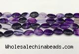 CAA4654 15.5 inches 12*16mm oval banded agate beads wholesale