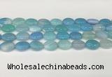 CAA4657 15.5 inches 12*16mm oval banded agate beads wholesale