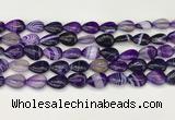 CAA4687 15.5 inches 10*14mm flat teardrop banded agate beads wholesale