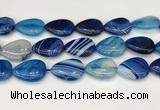 CAA4723 15.5 inches 18*25mm flat teardrop banded agate beads wholesale