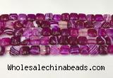 CAA4728 15.5 inches 10*10mm square banded agate beads wholesale