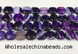 CAA4742 15.5 inches 14*14mm square banded agate beads wholesale