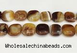 CAA4773 15.5 inches 25*25mm square banded agate beads wholesale