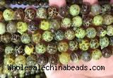 CAA5039 15.5 inches 10mm round yellow dragon veins agate beads