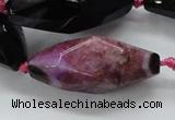 CAA511 15.5 inches 15*40mm faceted rice agate druzy geode beads