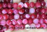 CAA5197 15.5 inches 16mm faceted round banded agate beads