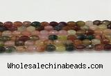 CAA5466 15.5 inches 8*12mm faceted rice agate beads