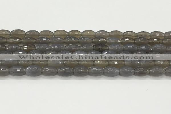 CAA5482 15.5 inches 8*12mm faceted rice agate beads