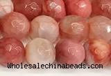 CAA5511 15 inches 8mm faceted round fire crackle agate beads