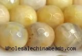 CAA5543 15 inches 12mm faceted round fire crackle agate beads