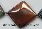 CAA594 15.5 inches 35*35mm faceted diamond dragon veins agate beads