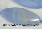 CAA747 15.5 inches 25*55mm twisted oval blue lace agate beads wholesale