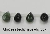 CAB127 15.5 inches 8*12mm flat teardrop moss agate gemstone beads