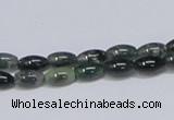 CAB387 15.5 inches 5*8mm rice moss agate gemstone beads wholesale