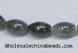 CAB390 15.5 inches 10*15mm rice moss agate gemstone beads wholesale
