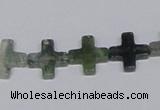 CAB416 15.5 inches 12*12mm cross moss agate gemstone beads