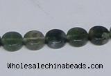 CAB419 15.5 inches 10mm coin moss agate gemstone beads wholesale