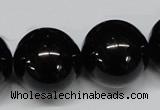 CAB731 15.5 inches 22mm round black agate gemstone beads wholesale