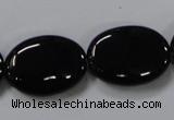 CAB762 15.5 inches 18*25mm oval black agate gemstone beads wholesale