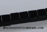 CAB835 15.5 inches 10*10mm cube black agate gemstone beads wholesale