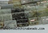 CAB85 15.5 inches 10*15mm rectangle silver needle agate gemstone beads