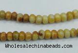 CAB932 15.5 inches 4*6mm rondelle yellow crazy lace agate beads