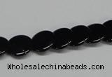 CAB981 15.5 inches 12mm flat round black agate gemstone beads wholesale