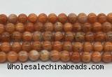 CABS07 15 inches 8mm round orange calcite gemstone beads wholesale