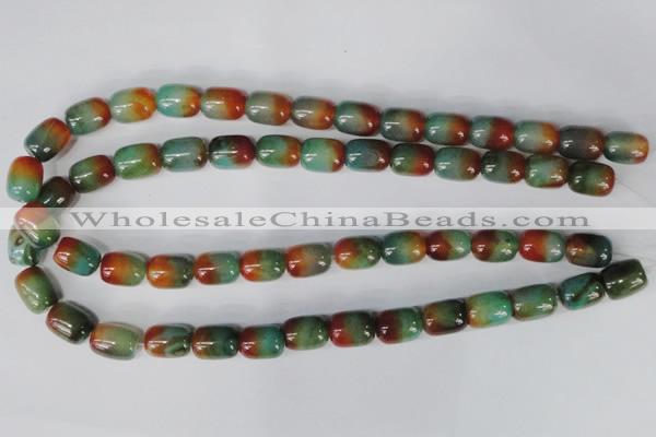 CAG1014 15.5 inches 12*14mm drum rainbow agate beads wholesale