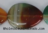 CAG1035 15.5 inches 30*40mm flat teardrop rainbow agate beads