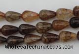 CAG1445 15.5 inches 8*12mm teardrop dragon veins agate beads