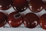 CAG3189 15.5 inches 18mm flat round red line agate beads