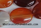 CAG3197 15.5 inches 22*30mm oval red line agate beads