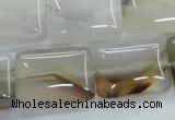 CAG3345 15.5 inches 18*25mm rectangle natural grey agate beads