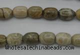 CAG3888 15.5 inches 8*12mm drum chrysanthemum agate beads