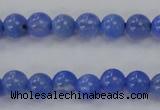 CAG4300 15.5 inches 4mm round dyed blue fire agate beads