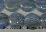 CAG4382 15.5 inches 20mm flat round dyed blue lace agate beads